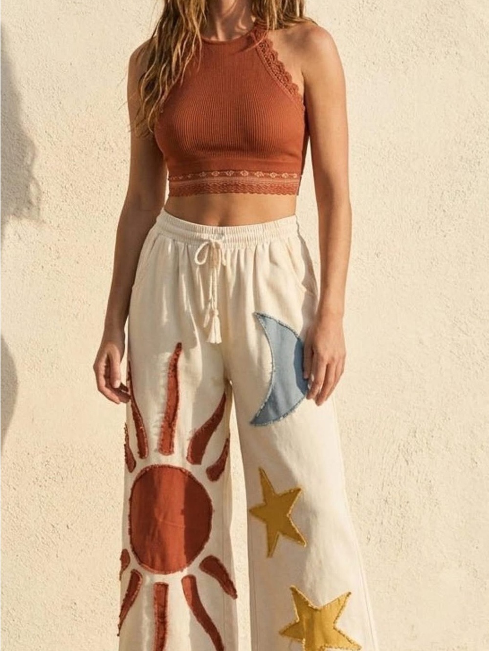Mello Sun Solstice Patchwork Wide leg Pants